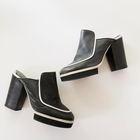 Leather Platform Mules, Won Hundred, Barneys, / Size 36 - Picture 2 of 7
